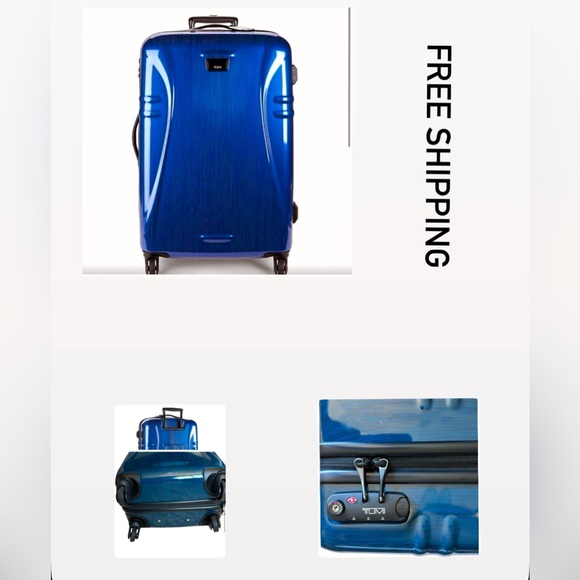 Tumi Blue Hard Shell Suitcase - Picture 1 of 8